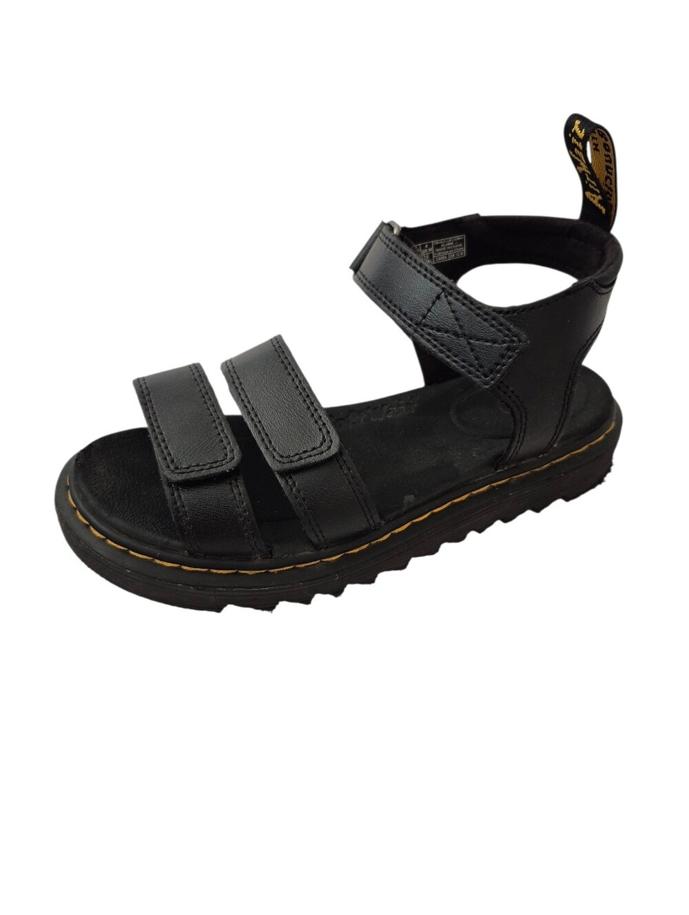 Dr. Martens Youth Klaire Leather Strap Sandals Black